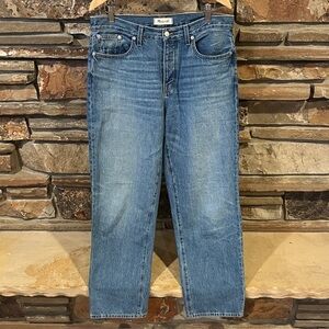 Madewell Low-Slung Straight Leg Button Fly 100% Cotton Jeans